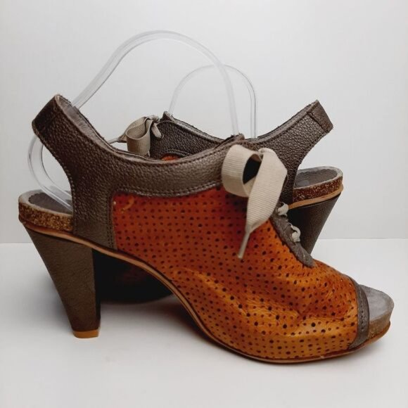 DKODE Peep-Toe Lace-up Perforated Leather High Heels Sz 10 | Eur 41 - Picture 9 of 14